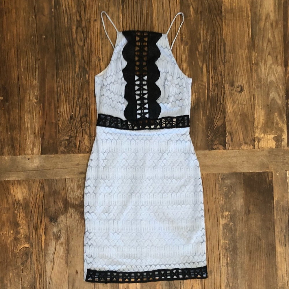 TOPSHOP Blue and Black Cocktail Dress